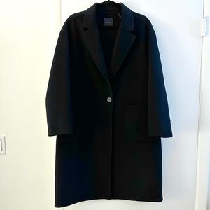 Theory easy one button wool and cashmere coat